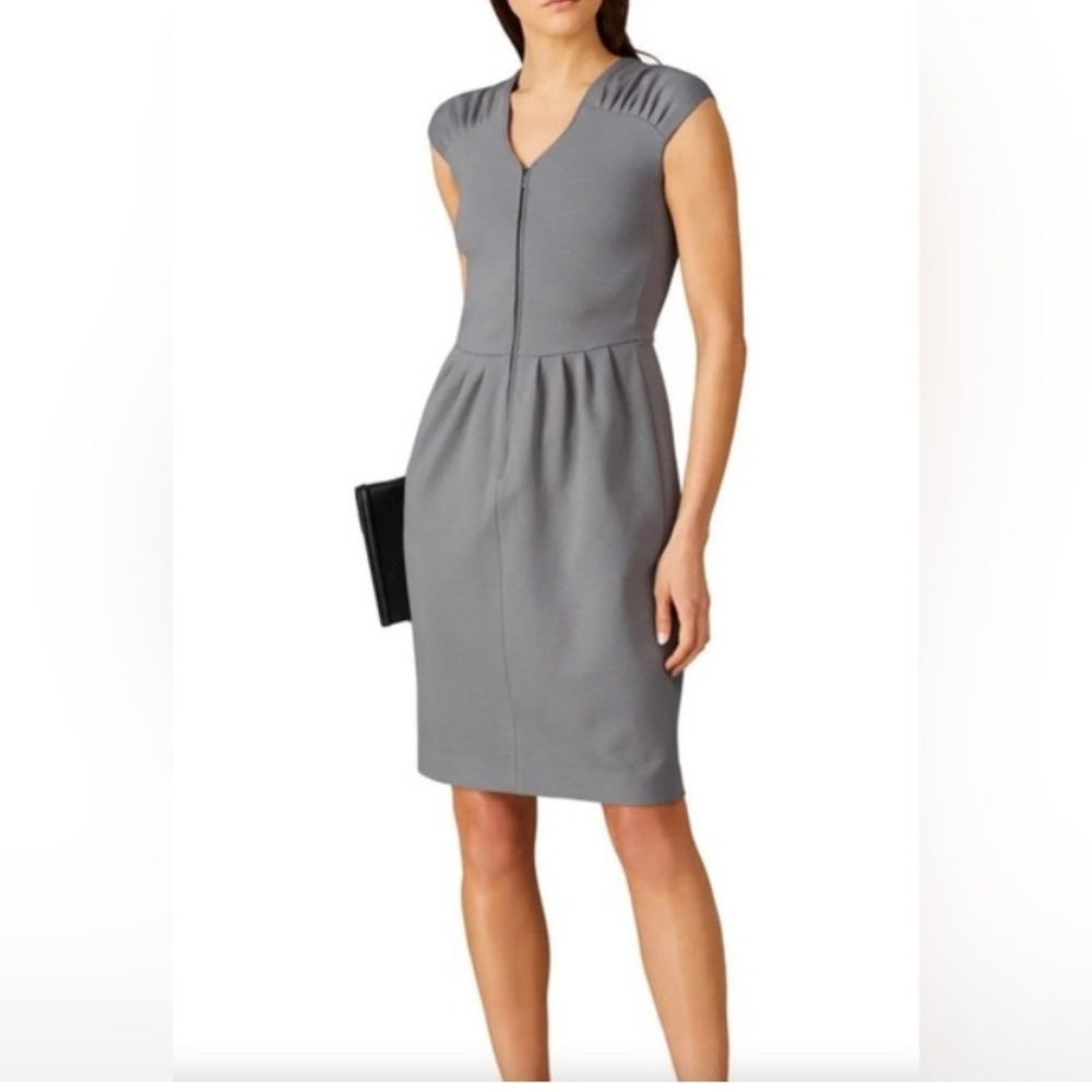 Emporio Armani Green Sheath Dress with Pleated Midi Design